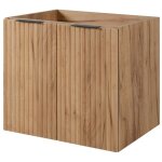 Meuble de salle de bain suspendu sous vasque avec 2 portes flow ? chne ? 60 cm