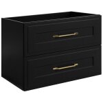 Meuble de salle de bain suspendu sous vasque classic ? noir ? 80 cm