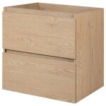 Meuble de salle de bain suspendu sous vasque simple - ch�ne clair - 60 cm