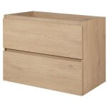 Meuble de salle de bain suspendu sous vasque simple - chne clair - 80 cm