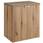 Meuble suspendu sous vasque 2 portes avec le plan nova oak 50 cm Meuble suspendu sous vasque 2 portes avec le plan nova oak 50 cm