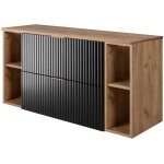 Meuble sous vasque flow noir 120 cm avec 2 x ltagres - extensions et plan chne