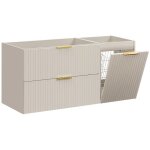 Meuble suspendu sous vasque avec panier � linge adel cachemire 120 cm