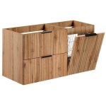 Meuble suspendu sous vasque avec panier à linge adel chêne 100 cm Meuble suspendu sous vasque avec panier à linge adel chêne 100 cm