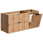 Meuble suspendu sous vasque avec panier  linge adel chne 120 cm
