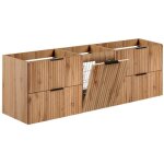 Meuble suspendu sous vasque avec panier  linge adel chne 160 cm