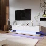 Meuble télé blanc 170x36x38 cm - éclairage led réglable - meuble salon - meuble télé led - étagères en ... Meuble télé blanc 170x36x38 cm - éclairage led réglable - meuble salon - meuble télé led - étagères en ...