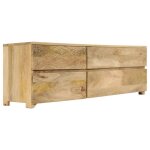 Meuble tele buffet tv television design pratique bois massif de manguier 120 cm