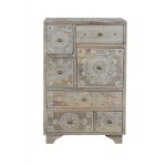 Meuble de tlphone - giner y colomer - ethnique - bois de manguier - 7 tiroirs