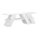 Meuble tv avec 1 tablette coloris blanc - longueur 140 x profondeur 34 x hauteur 40 cm