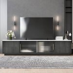 Meuble tv 160 * 40 * 385 cm meuble tv de salon avec 4 tiroirs et 2 portes convient aux t�l�viseurs de ...