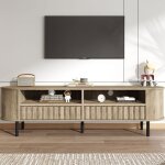 Meuble tv 160 * 40 * 48 cm avec deux tiroirs cloisons de rangement ouvertesadapt� pour t�l�viseur 65 ...
