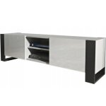 Meuble tv 160 cm lovy blanc mat et laque - style industriel Meuble tv 160 cm lovy blanc mat et laque - style industriel