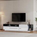 Meuble tv 170cm brillant - tiroir / porte / Étagère - gestion câbles intégrée - idéal salon moderne - ... Meuble tv 170cm brillant - tiroir / porte / Étagère - gestion câbles intégrée - idéal salon moderne - ...