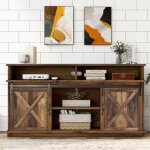 Meuble tv avec 2 portes coulissantes classiques �tag�res r�glables pour salon salle � manger meuble tele ...