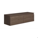 Meuble tv 2 portes - suspendu - bemmi - 100 cm - noyer du wisconsin
