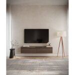 Meuble tv 2 portes - suspendu - bemmi - 150 cm - noyer du wisconsin