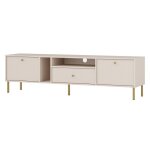 Meuble tv 2 portes avec tiroir - oktio - 180 cm - beige
