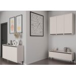 Meuble tv 2 tiroirs avec pieds noir - osaka - 140 cm - beige Meuble tv 2 tiroirs avec pieds noir - osaka - 140 cm - beige