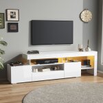 Meuble tv avec 3 armoires - avec led - lowboard haute brillance et table tv - pour les téléviseurs denviron ... Meuble tv avec 3 armoires - avec led - lowboard haute brillance et table tv - pour les téléviseurs denviron ...