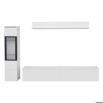 Meuble tv 3 pièces avec Éclairage led 1x meuble tv 1x vitrine 1x Étagère suspendue haut brillant blanc ... Meuble tv 3 pièces avec Éclairage led 1x meuble tv 1x vitrine 1x Étagère suspendue haut brillant blanc ...