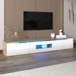 Meuble tv 3 portes avec clairage led 16 couleurs design mural ou au sol style moderne meuble de salon ...