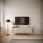 Meuble tv 3 portes ? tovi ? cachemire / couleur ch�ne lindberg? 140 cm