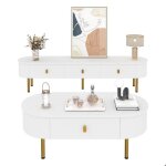 Meuble tv avec 3 tiroirs et ensemble de table basse moderne combinaison pour le salon coins arrondis ...
