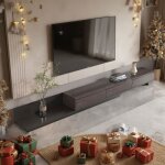 Meuble tv avec 3 tiroirs meuble tv extensible longueur ajustable de 200 à 330 cm meuble bas pour salon ... Meuble tv avec 3 tiroirs meuble tv extensible longueur ajustable de 200 à 330 cm meuble bas pour salon ...