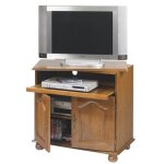 Meuble tv 32 pouces - actual diffusion - ch�ne - plateau pivotant - 2 portes - 3 niches