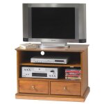 Meuble tv 32 pouces merisier 2 tiroirs 2 niches roulettes l 82. 4 h 58. 7 p 46. 5 cm - l 82. 4 x l 46. ...