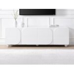 Meuble tv avec 4 portes en mdf - blanc - yeldinia