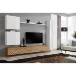 Meubles tv - ac - dco - switch viii - ensemble de 6 meubles muraux - blanc laqu - 340 cm x 150 cm x ...