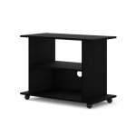 Meuble tv - ac - déco - table à roulettes yogi - noir mat - l 80 cm - design contemporain Meuble tv - ac - déco - table à roulettes yogi - noir mat - l 80 cm - design contemporain