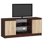 Meuble tv akord - marque akord - weng - 120x40x55 cm - 2 portes - 2 tagres
