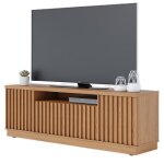 Meuble tv - amazonas - 70 pouces - imitation chêne - 4 portes - 7 niches - 6 roulettes Meuble tv - amazonas - 70 pouces - imitation chêne - 4 portes - 7 niches - 6 roulettes