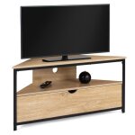 Meuble tv dangle bois moderne salon + placard industriel 100 cm
