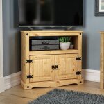 Meuble tv d?angle corona ? meuble de rangement en pin massif cir