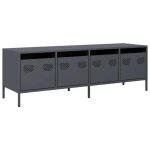 Meuble tv anthracite banc tv meuble de rangement 135x39x435 cm acier lamin  froid chy62669968