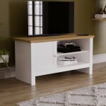 Meuble tv arlington blanc et chne avec 1 porte ? meuble de rangement buffet pour salon