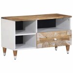 Meuble tv - armoire tv - meubel hifi - 80x335x46 cm bois massif de manguier m177
