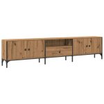 Meuble tv - artisanal - 200 x 25 cm - bois dingnierie - mtal - design contemporain
