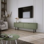 Meuble tv - aura - 140 cm - 2 compartiments - design moderne - couleur cachemire
