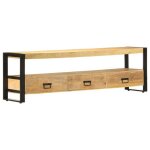 Meuble tv - banc tv 150x30x45 cm bois solide de manguier
