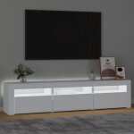 Meuble tv - banc tv - table tv - avec lumires led - blanc - 180x35x40 cm - t43