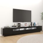 Meuble tv - banc tv - table tv - avec lumires led - noir 260x35x40 cm - t29