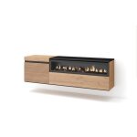 Meuble tv banc t�l� 150x35x45cm pour les tv jusqu� 65 chemin�e �lectrique suspendu mural ch�ne rf3305 ...