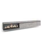 Meuble tv banc télé 317x35x45 cm feu électrique xxl suspendu mural gris ciment rf3667 Meuble tv banc télé 317x35x45 cm feu électrique xxl suspendu mural gris ciment rf3667