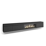 Meuble tv banc télé 317x35x45 cm feu électrique xxl suspendu mural noir rf3673 Meuble tv banc télé 317x35x45 cm feu électrique xxl suspendu mural noir rf3673