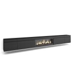 Meuble tv banc tl 368x35x45 feu lectrique xxl suspendu mural noir rf3685